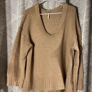 Free People Tan Oversized Sweater